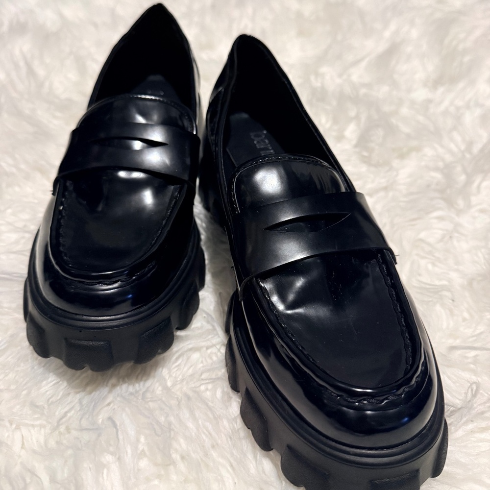 BAM Chunky Platform Loafers – Black Patent - Size 9.5